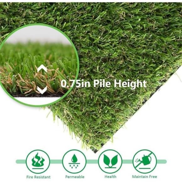 Artificial Synthetic Grass Turf 5FTX8FT(40 Square FT),0.8" Pile Height - Picture 2 of 7
